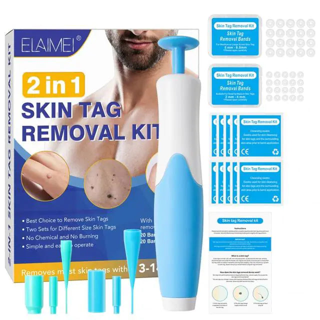 Automatic Skin Tag Removal Kit for painless and effective removal of skin tags, moles, and warts, featuring a 2-in-1 design for all skin imperfections