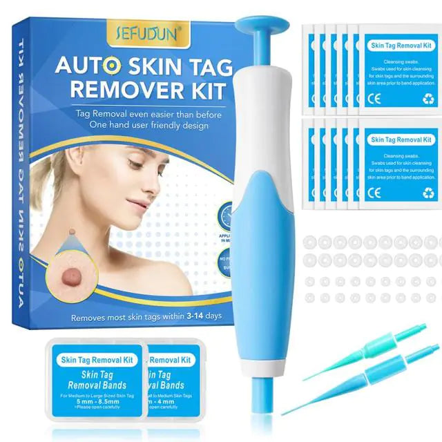 auto skin tag remover kit with wipes and plunger