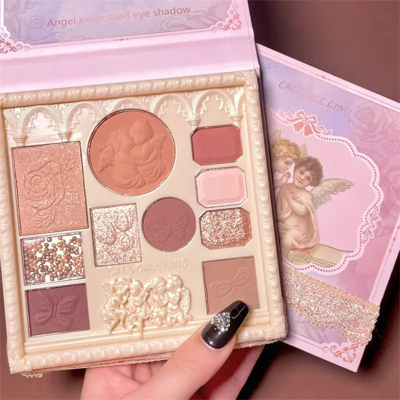 hand holding make-up pallet