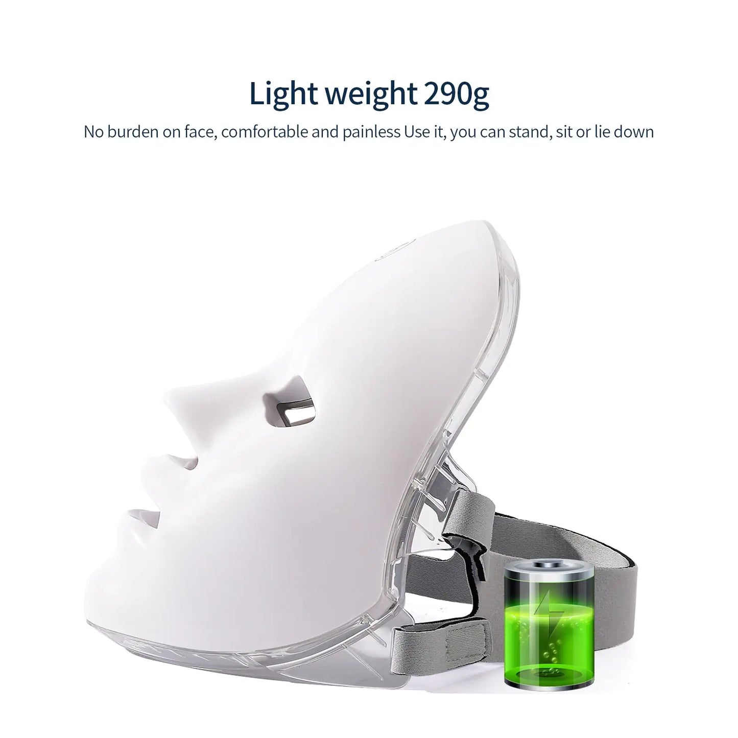 7 Colors Cycle LED Beauty Mask is lightweight 290g
