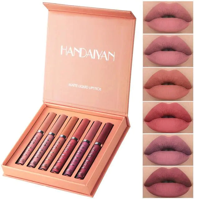 box with six matte liquid lipsticks