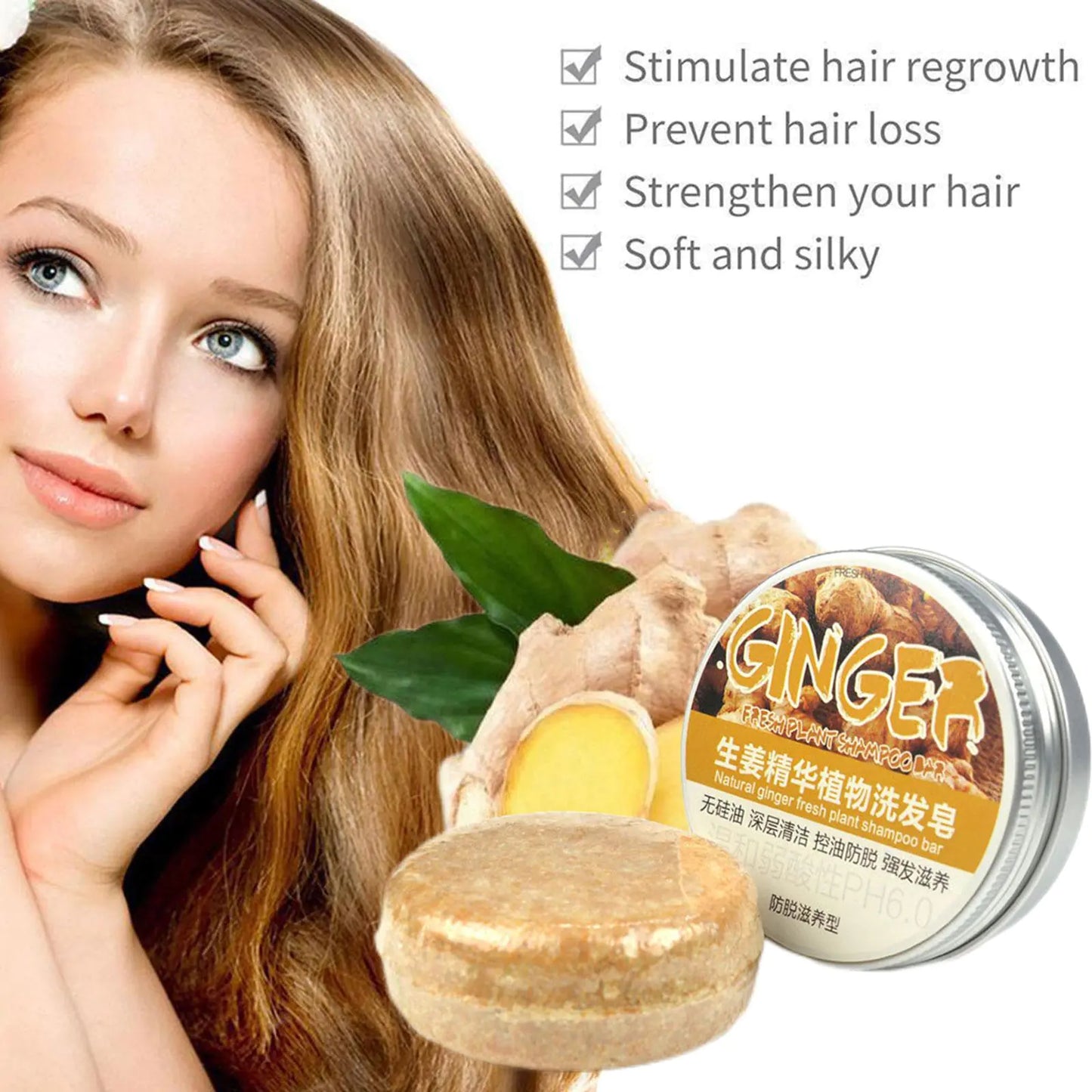 ginger shampoo strengthens hair and regrowth