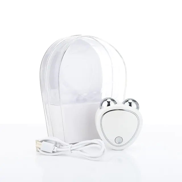 white Micro Current Beauty Portable Device and charger