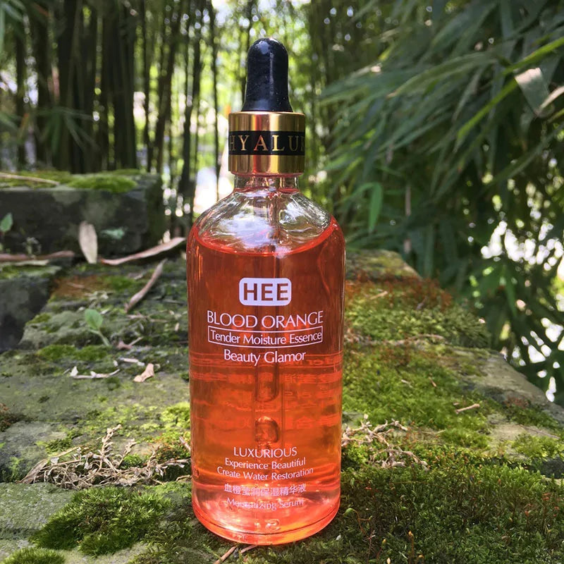 Blood Orange Skin Whitening Serum with Vitamin C for brightening, pore reduction, and a radiant, even complexion.