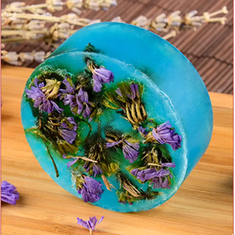 Blue Dried Flower Essential Oil Soap