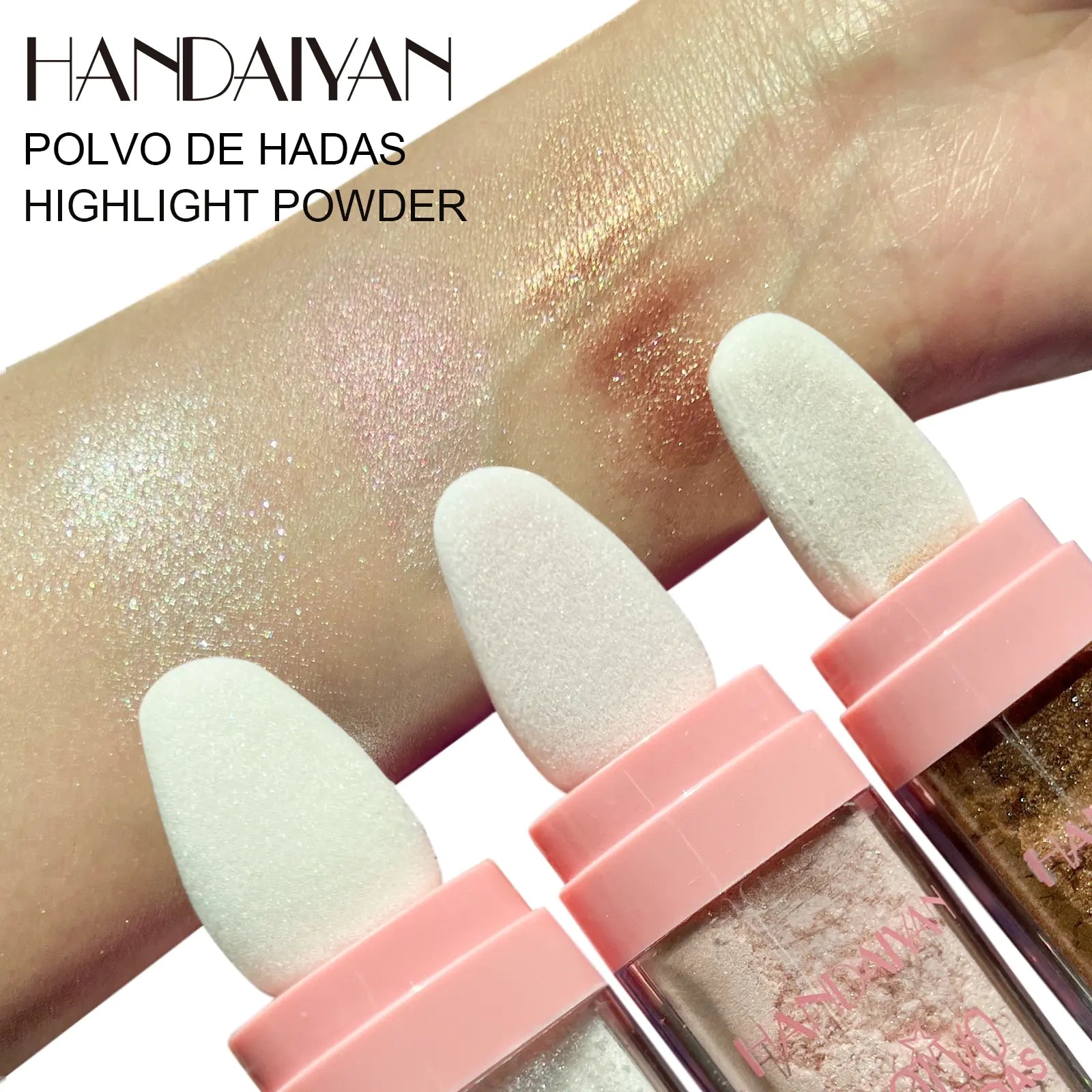 HANDAIYAN Fairy Glitter Body Powder on arm skin to show variant colors