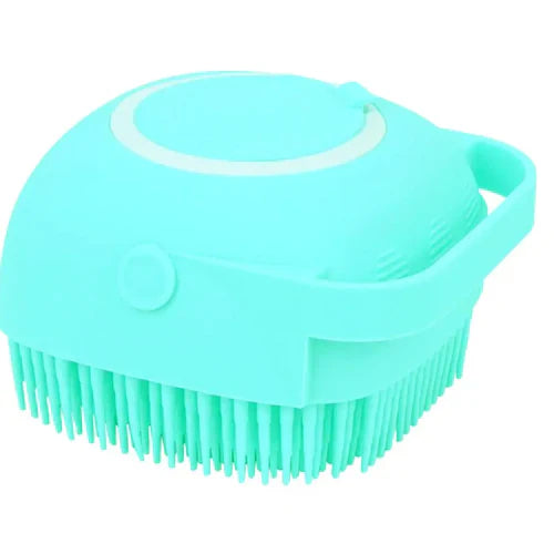 Eco-friendly silicone Dog Bath Brush for efficient pet grooming. Reduces bathing time with foam generation and doubles as a pet massage brush with a vibrant, modern design.