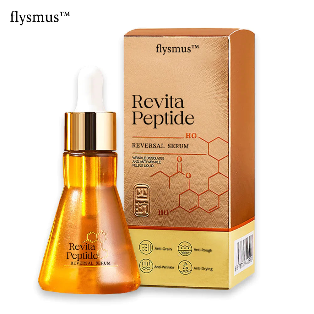 Flysmus Revita Peptide Reversal Serum for anti-aging with peptide skincare that Reduces fine lines, boosts collagen, and rejuvenates skin for a youthful, radiant complexion.