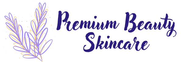 Premium Beauty Skincare Logo with purple and gold leaves logo