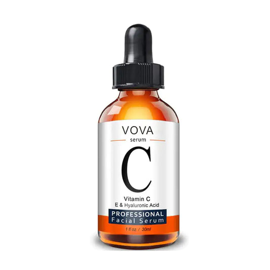 A sleek bottle of Radiant Glow Vitamin C Serum, formulated with natural ingredients to brighten, hydrate, and firm the skin, delivering a luminous and youthful complexion.