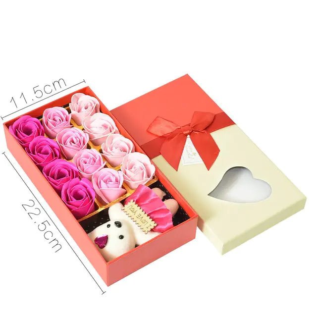 Flower Soap Rose Gift Set featuring elegant rose-shaped, scented soaps with a luxurious fragrance.