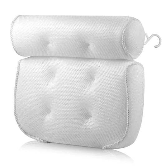 Spa Bath Pillow with secure suction cups, offering luxurious neck and back support for a comfortable and relaxing bath experience.