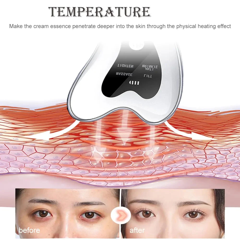 Temperature of Facial Massage Skin Scraping LED Radio Frequency Device