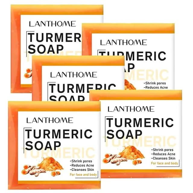 five bars of turmeric soap to reduce acne