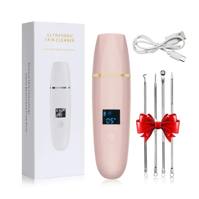 ultrasonic facial cleaner in pink