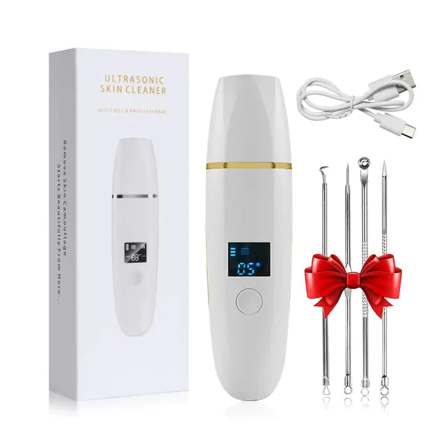 ultrasonic facial cleaner set in white