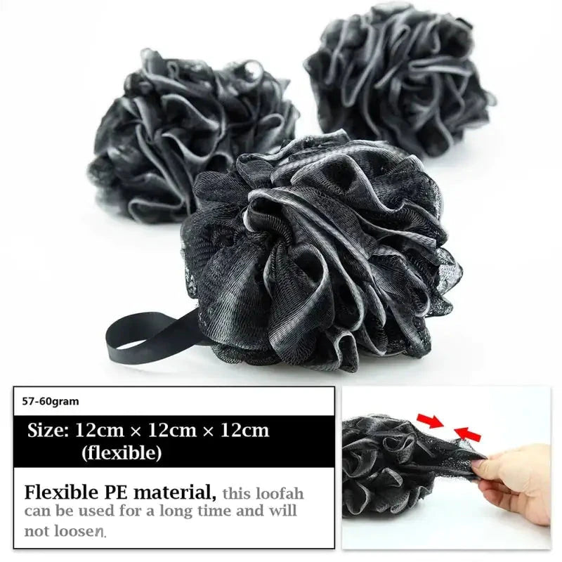 bamboo charcoal bath loofa poof