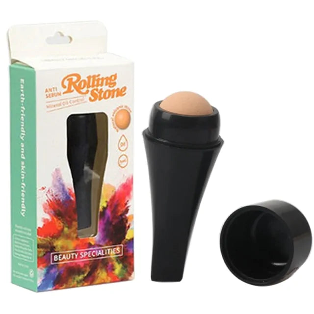 black Rolling Stone Matte Makeup Face Skin Care Tool