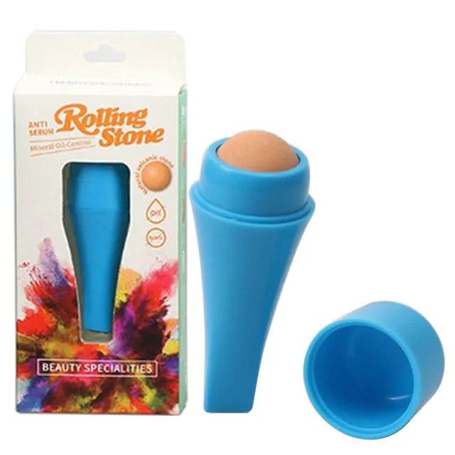 Rolling Stone Matte Makeup Face Skin Care Tool made from volcanic mud for oil control, detoxification, and a smooth, refreshed complexion