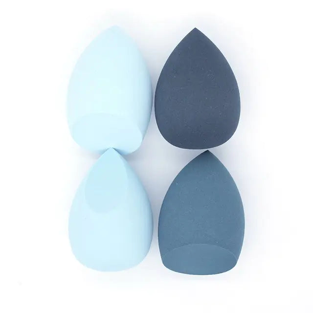 four blue Makeup Sponges