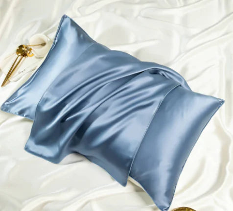 blue mulberry silk pillowcase