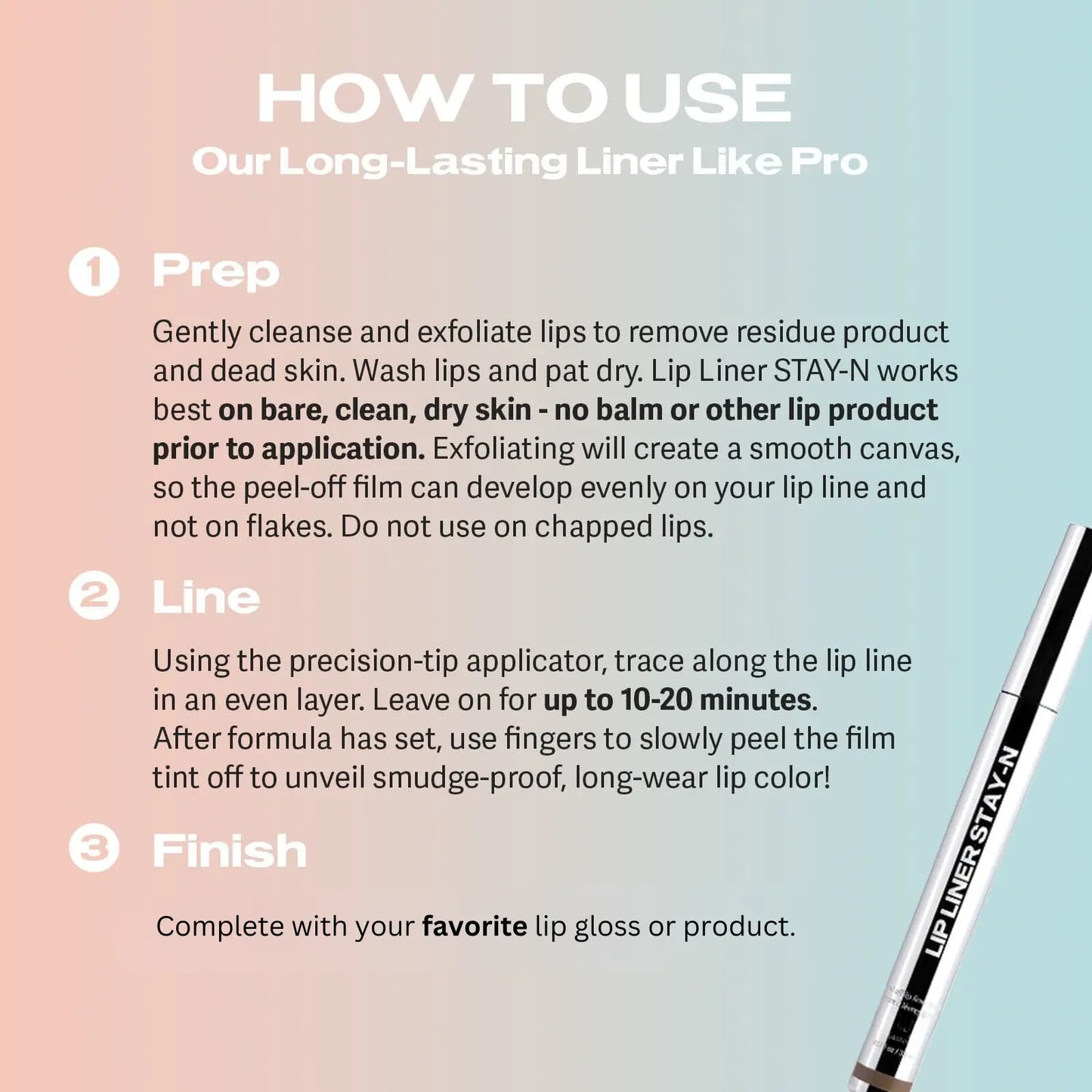 instructions how to apply lip liner