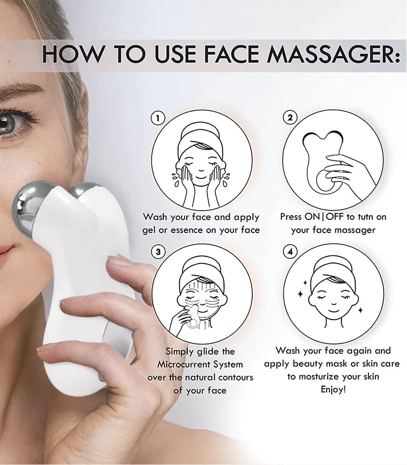 instructions how to use Microcurrent Face Massager