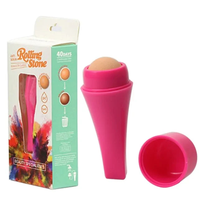 pink Rolling Stone Matte Makeup Face Skin Care Tool
