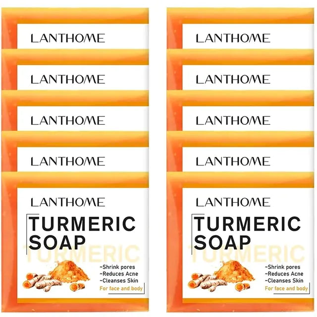 ten bars of turmeric soap to shrink pores