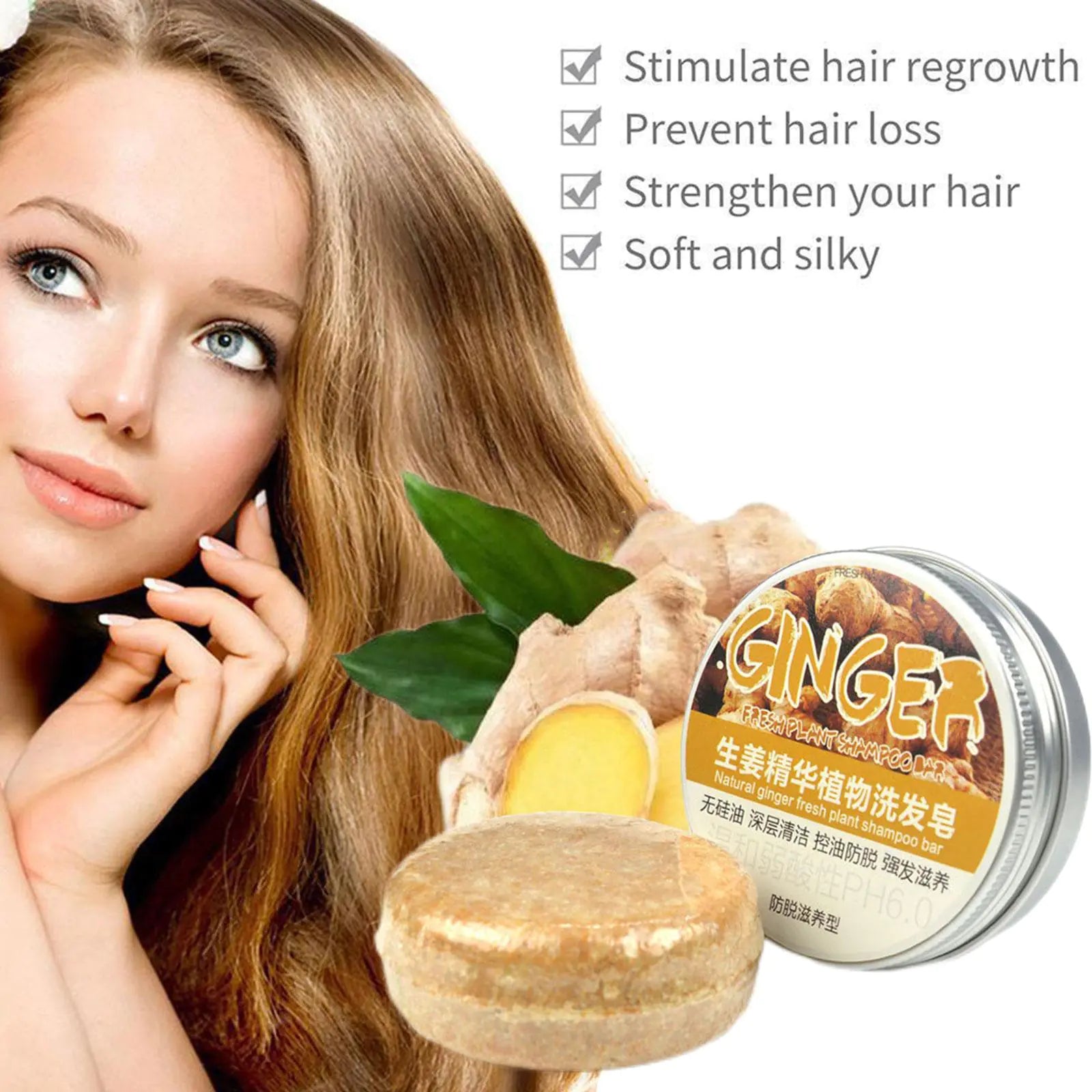 ginger shampoo strengthens hair and regrowth